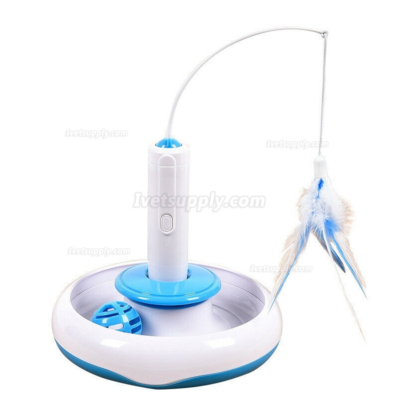 Cat Electric Toys Teaser Interactive Cats Toy Rotating Funny Feather Pet Toys